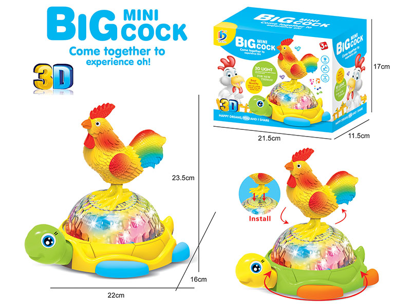 B/O Bump And Go Cock Rotating Cartoon Turtle