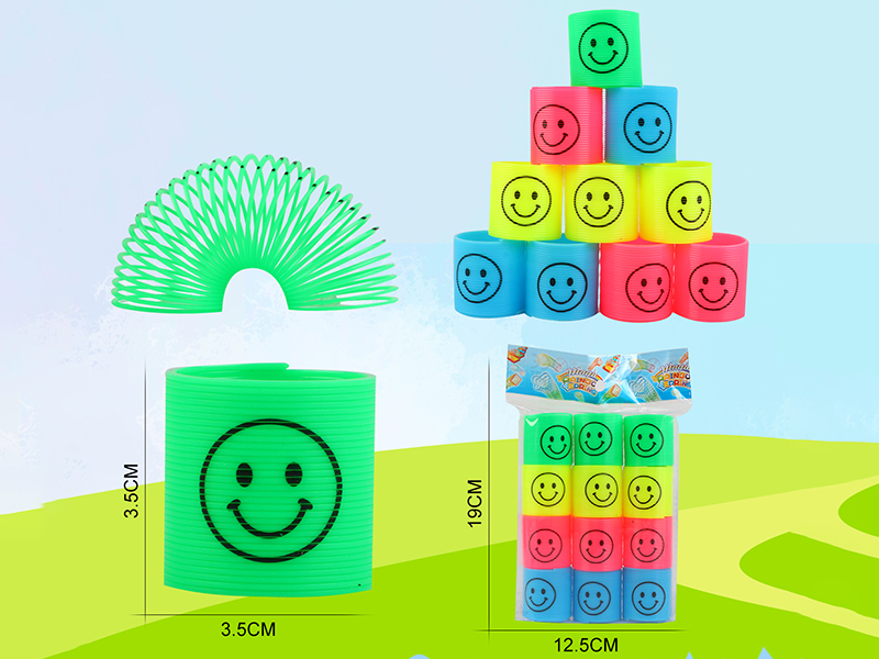 Solid Color Smiley Face Rainbow Circle 12PCS