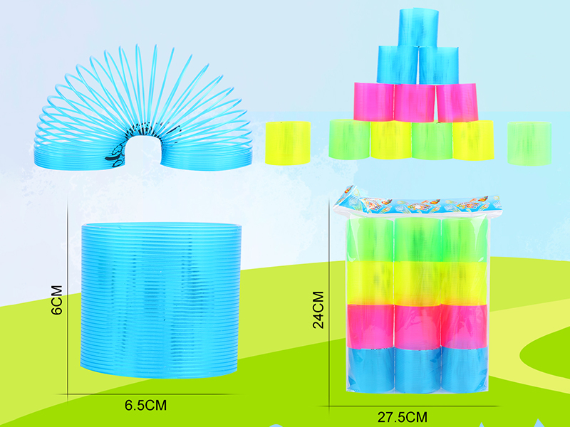 Transparent Four Colors Rainbow Spring 12PCS