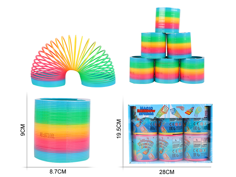 Mixed Color Rainbow Spring 6PCS