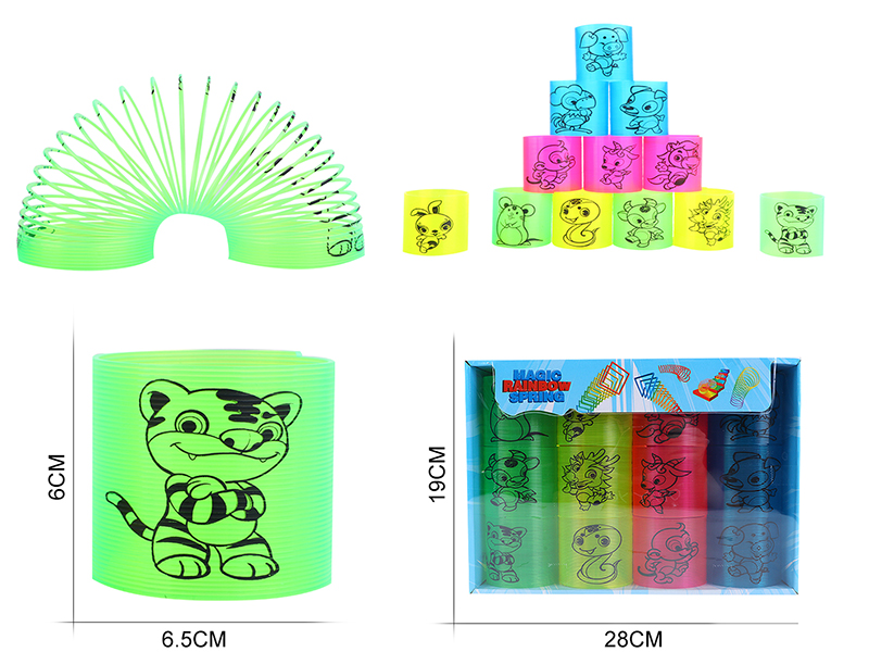 Transparent Four Color Pad Printing 12 Zodiac Rainbow Spring 12PCS