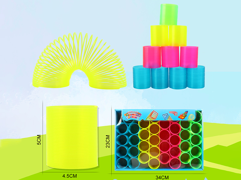 Transparent Four Color Rainbow Spring 36PCS