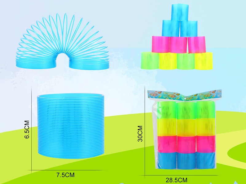 Transparent Four Color Rainbow Spring 12PCS