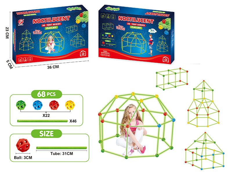 Noctilucent 3D Tent 68pcs
