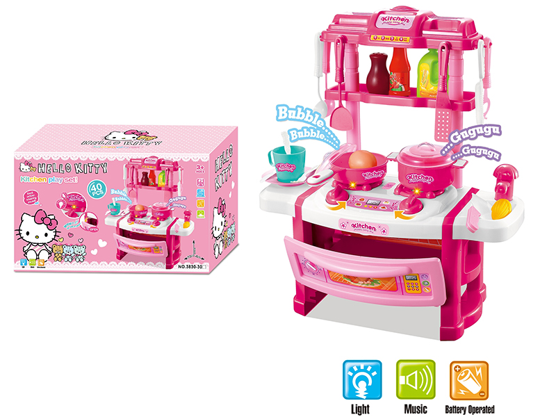 Hello Kitty Kitchen Table With Light And Sound(40PCS)