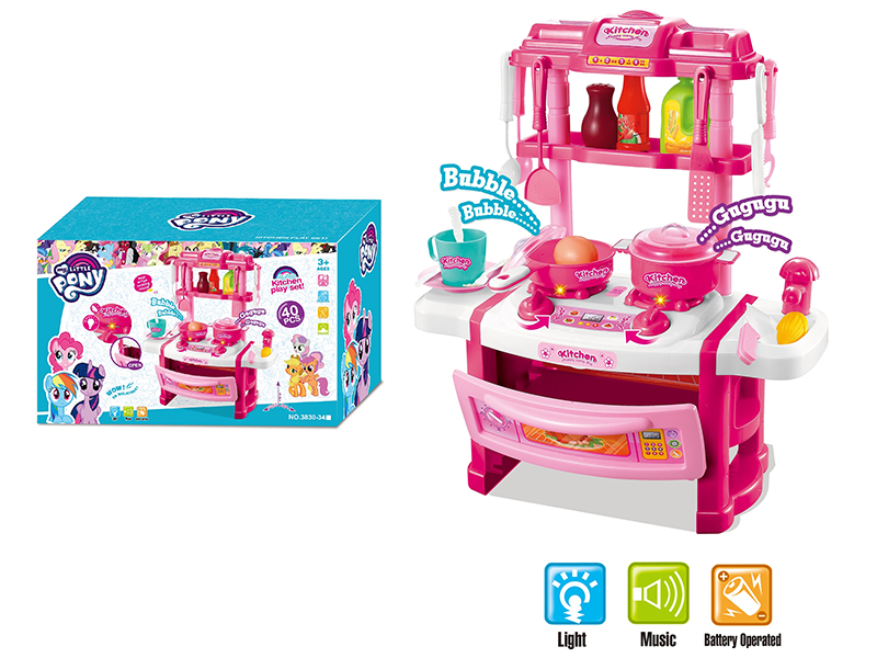 My Little Pony Kitchen Table With  Light And Sound (40PCS)