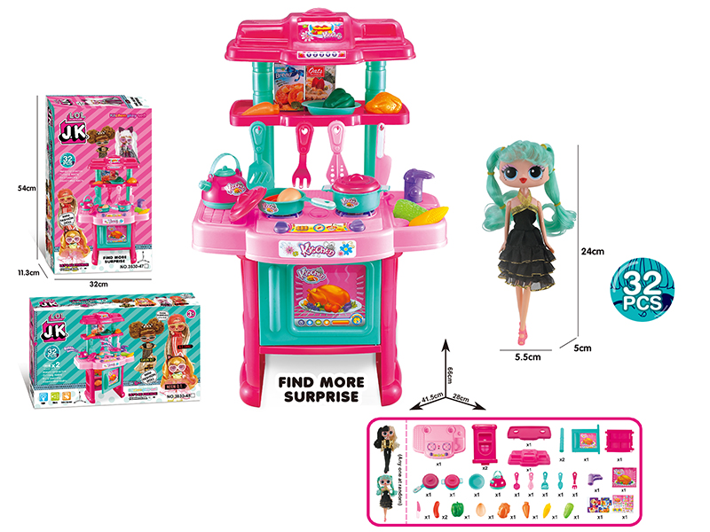 Surprise Doll Kitchen Table (32PCS)