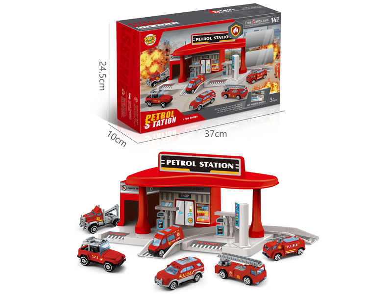Parking Lot Of Urban Alloy Fire Fighting Gas Station