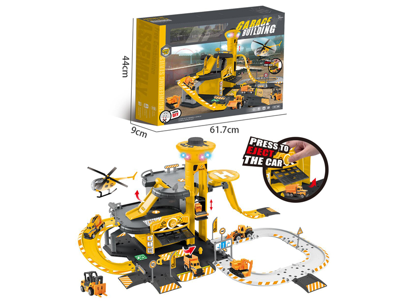 B/O Lifting Engineering Alloy Parking Lot Suit With Light And Music