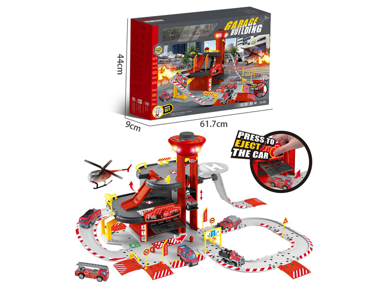 B/O Lifting Fire Alloy Parking Lot Suit With Light And Music