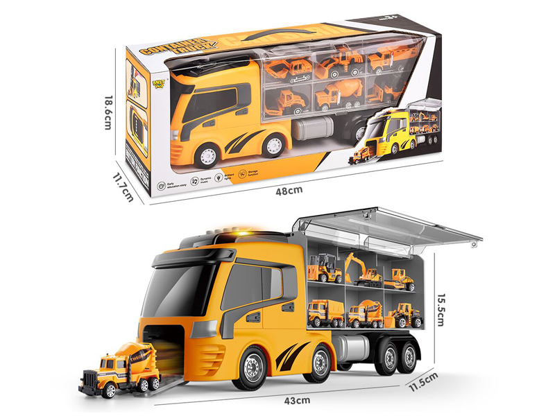 Ejection Alloy Storage Engineering Container Car With Light And Music