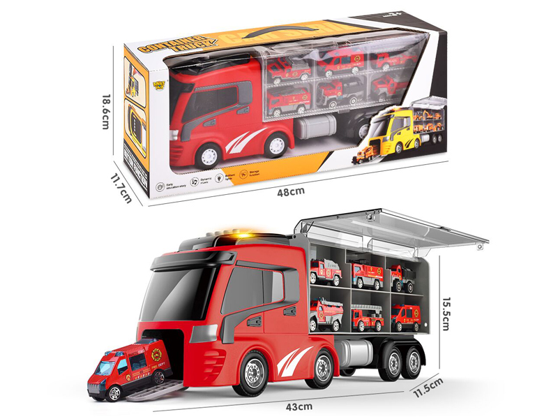 Ejection Alloy Container Truck With Light And Music