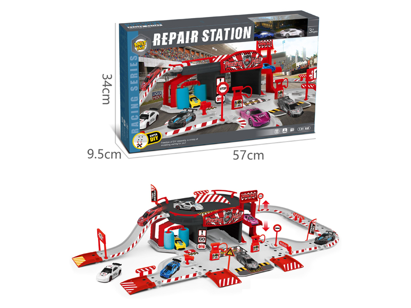 Alloy Car Park Repair Shop Set