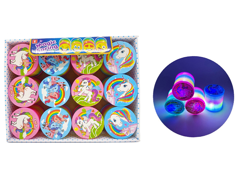 Unicorn Rainbow Spring With Light 12pcs