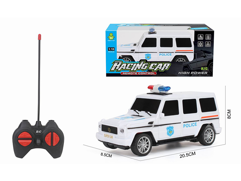 1:18 27Mhz 4Ch R/C Simulation Of Mercedes Benz G65 White Police Car