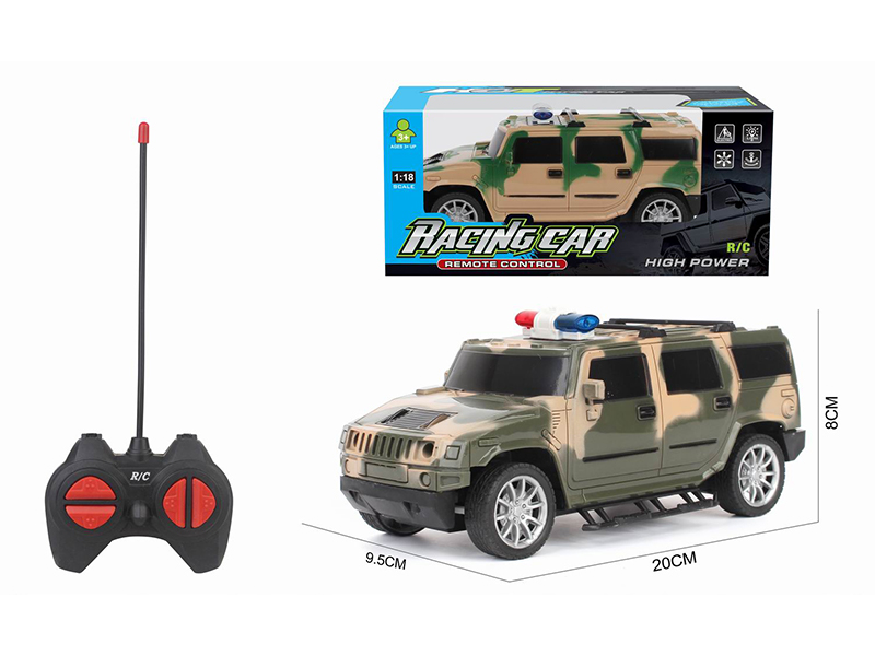 1:18 27Mhz 4Ch R/C Simulated Hummer Military Police Car