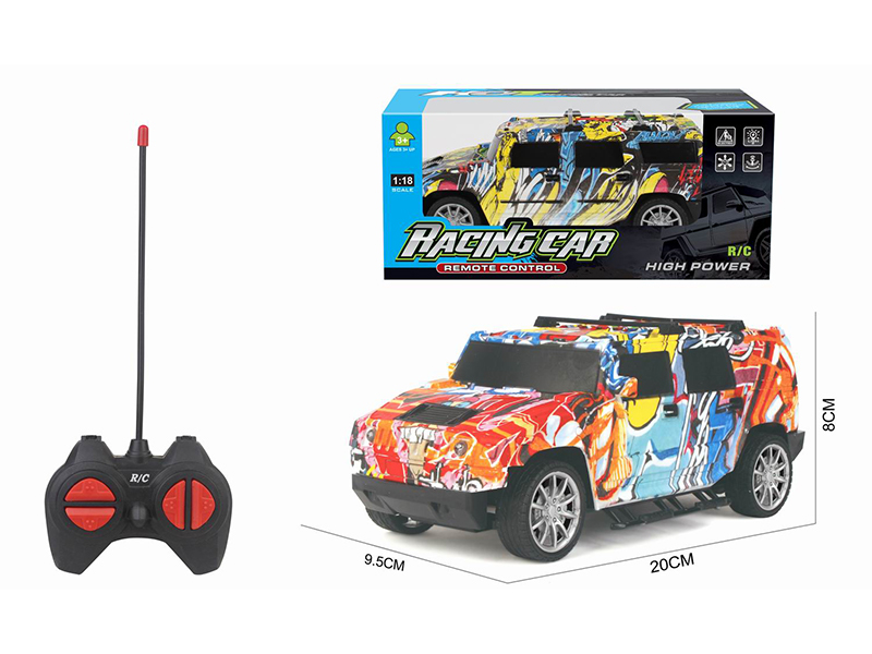 1:18 27Mhz 4Ch R/C Simulated Hummer Graffiti Car