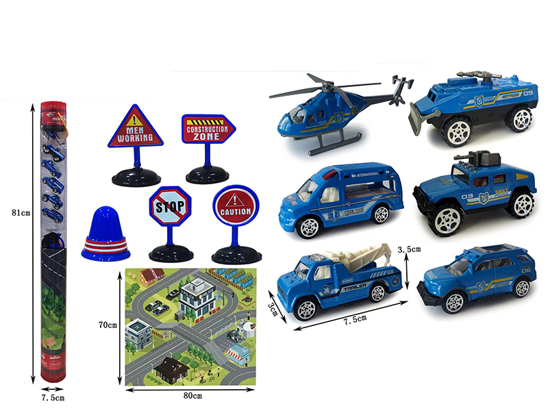 1:64 Alloy Car Set - Police Series