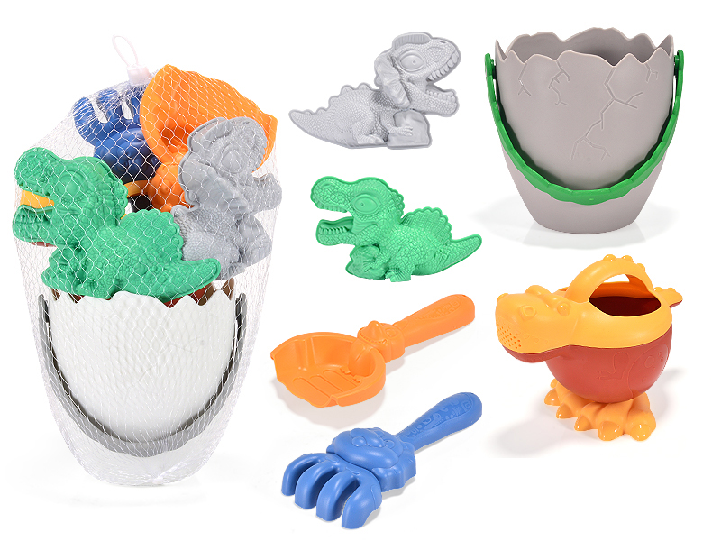 6Pcs Dinosaur Egg Bucket Combination Beach Toys
