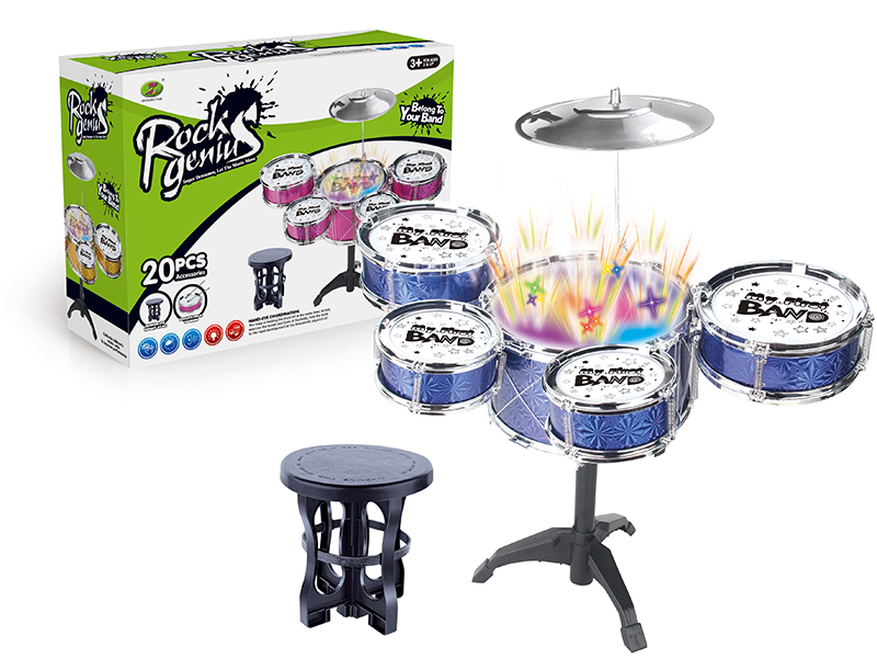 Jazz Drums With Lights, Music, Vibrations(5 Drums + Chair)