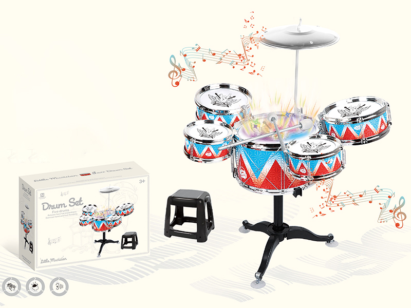 Jazz Drums With Lights, Music, Vibrations(5 Drums + Chair)