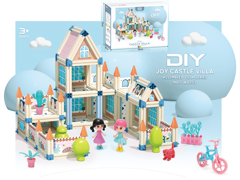 196PCS 3D Build Castle Villa