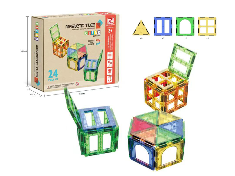 24PCS Magnetic Sheet Building Blocks
