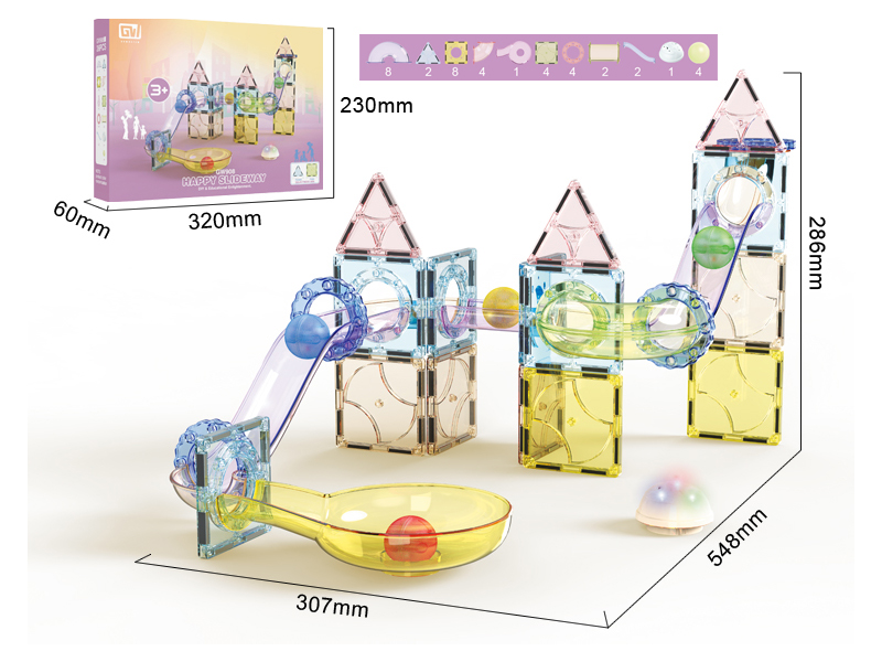 36PCS Magnetic Sheet Pipe Building Block Ball