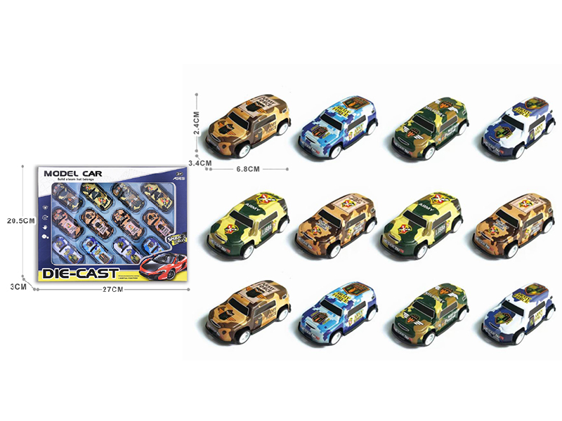 Pull Back Iron Cars 12pcs