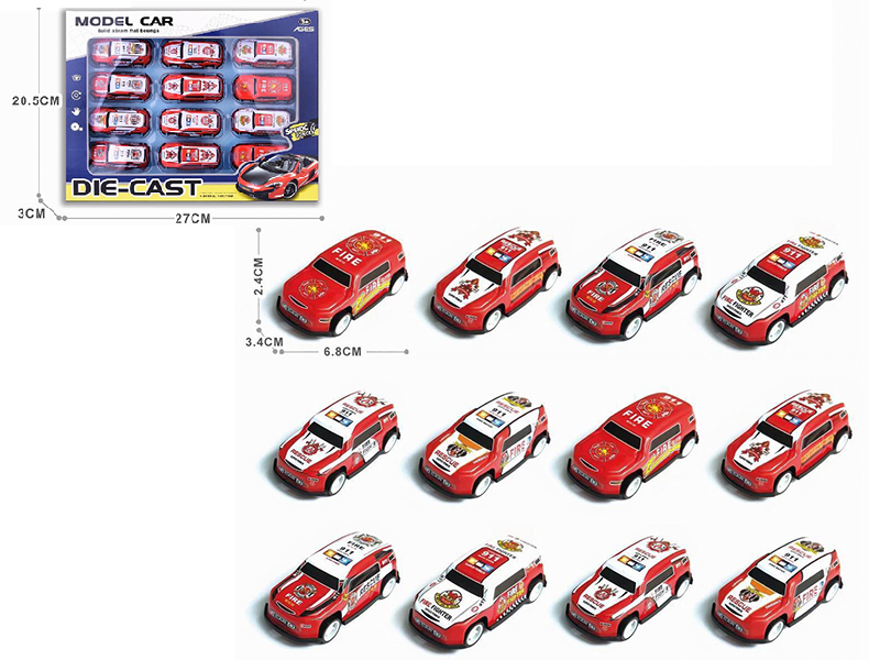 Pull Back Iron Cars 12pcs