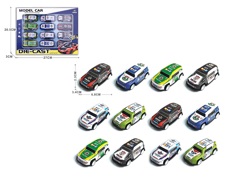 Pull Back Iron Cars 12pcs