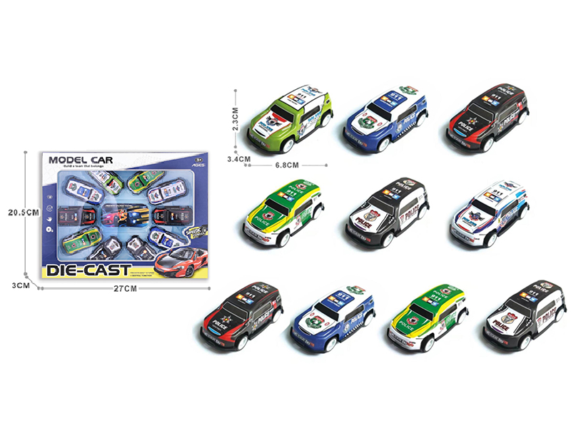 Pull Back Iron Cars 10pcs