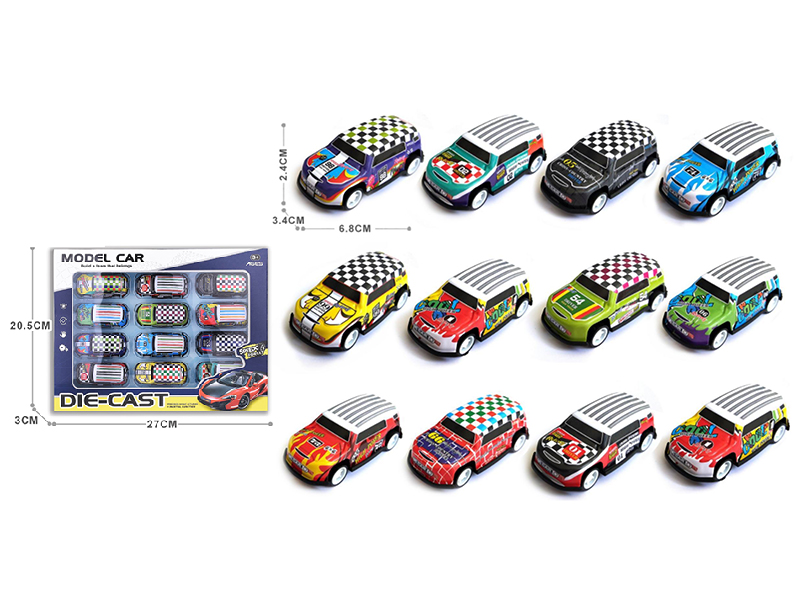 Pull Back Iron Cars 12pcs