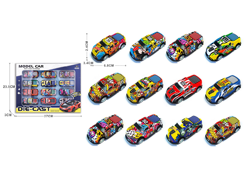 Pull Back Iron Cars 12pcs