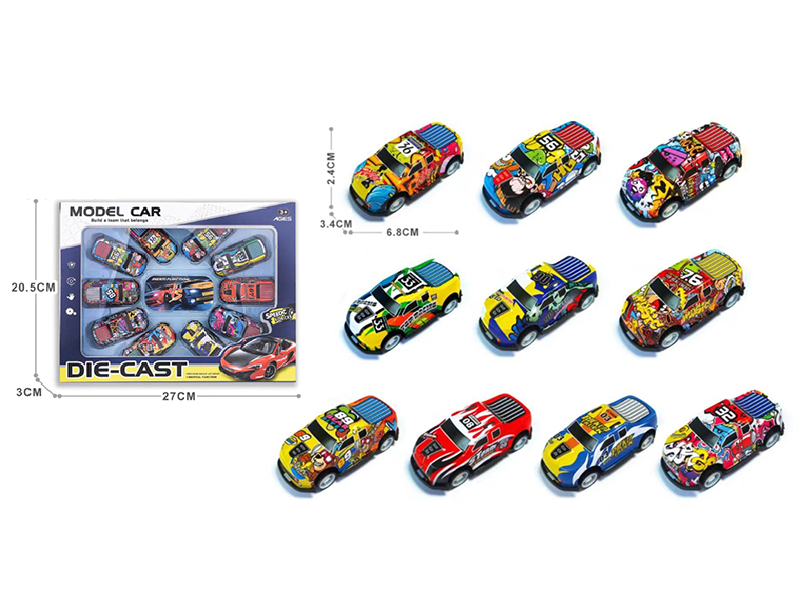 Pull Back Iron Cars 10pcs