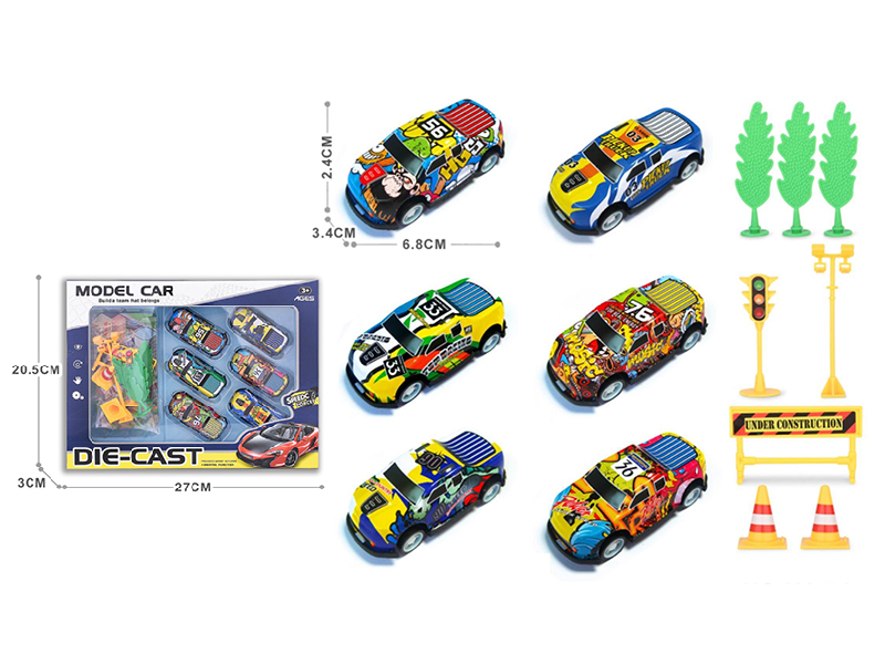 Pull Back Iron Car Set