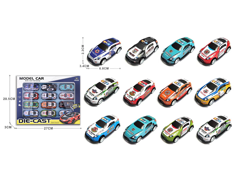 Pull Back Iron Cars 12pcs