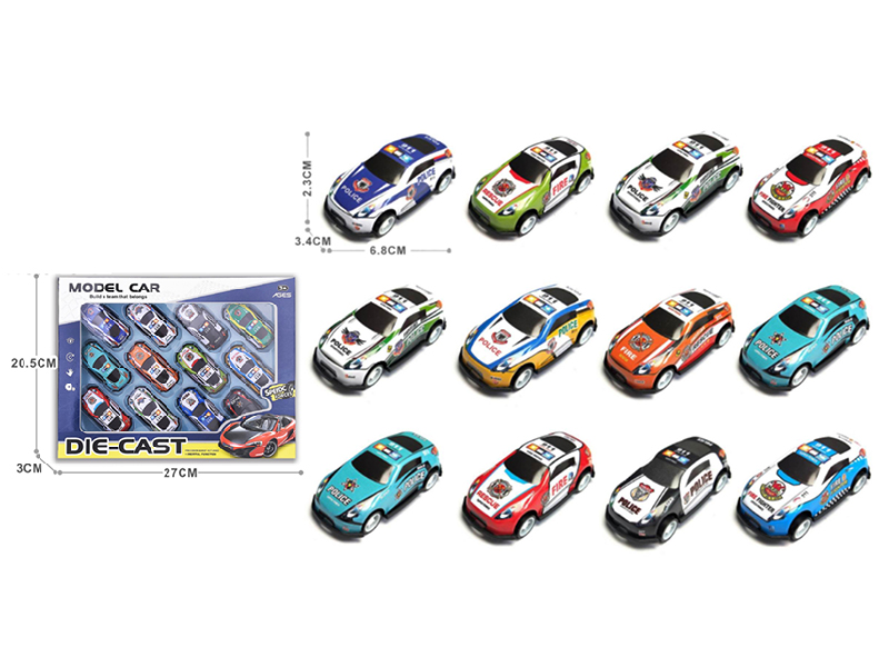 Pull Back Iron Cars 12pcs