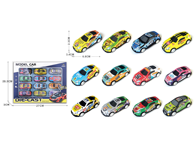 Pull Back Iron Cars 12pcs