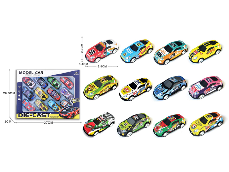 Pull Back Iron Cars 12pcs