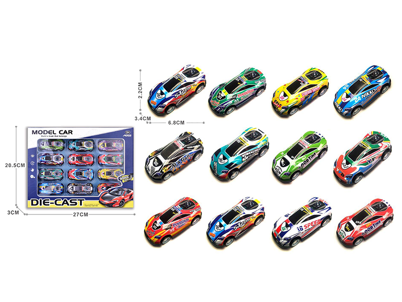 Pull Back Iron Cars 12pcs