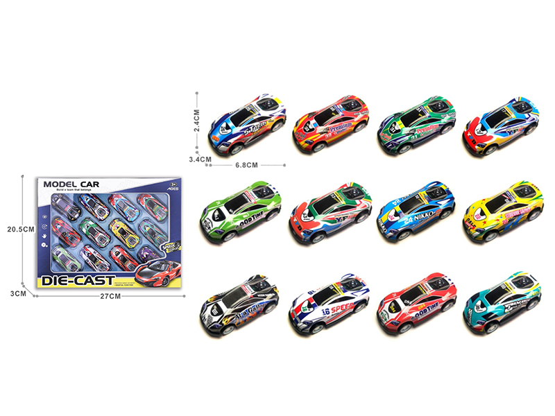 Pull Back Iron Cars 12pcs