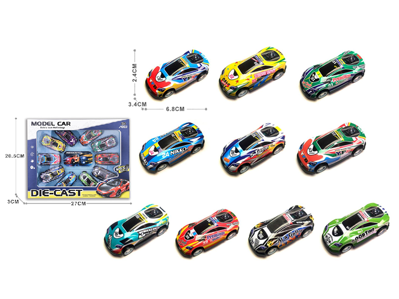 Pull Back Iron Cars 10pcs