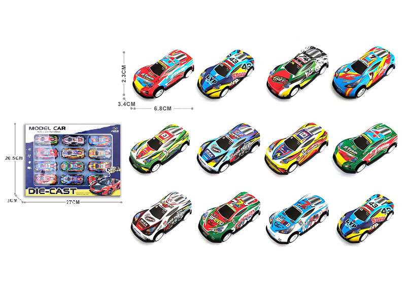 Pull Back Iron Cars 12pcs