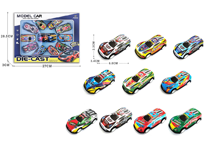 Pull Back Iron Cars 10pcs