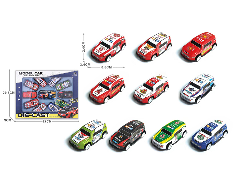 Pull Back Iron Car Set