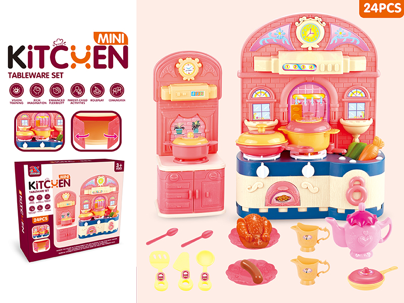 Mini Kitchen Tableware Set 24pcs