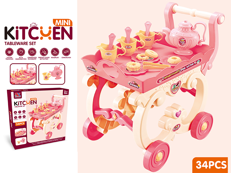 Afternoon Tea Cart 34pcs