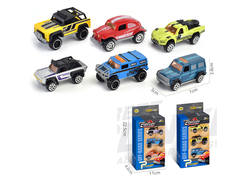 3Pcs Alloy Slide Off-Road Vehicle