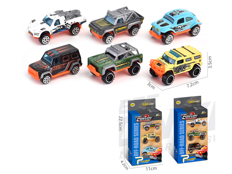 3Pcs Alloy Slide Off-Road Vehicle